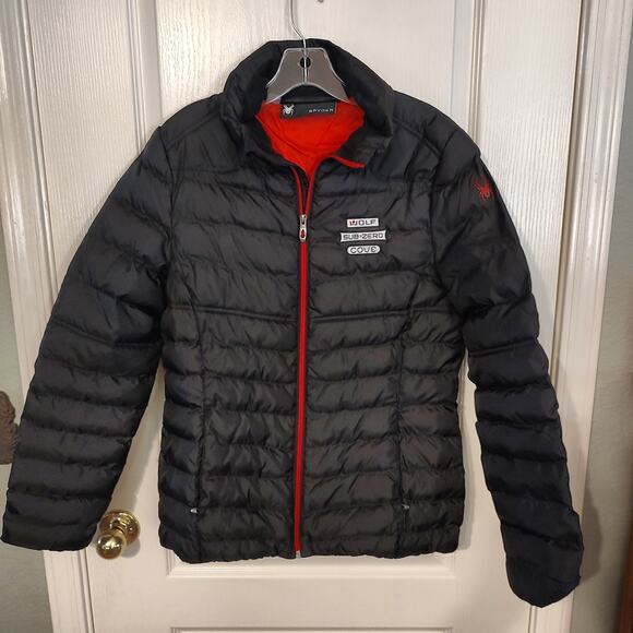 Spyder Black Puffer Jacket Size M ID SUB-ZERO WOLF COVE - Picture 1 of 11